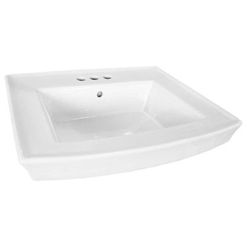 KOHLER K-2358-4-0 Archer Pedestal Bathroom Sink Top Only w/ 4" Centerset Faucet