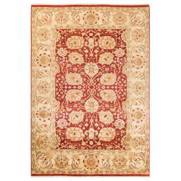 Eclectic, One-of-a-Kind Hand-Knotted Area Rug Orange, 6'1"x8'8"