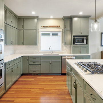 Fresh and Chic: Beautiful Grey Green Kitchen Reface