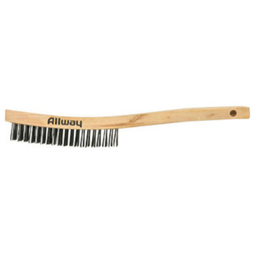 Allway Tools® WBC319 Carbon Steel Wire Brush with Wood Handle, 3 x 19 Rows