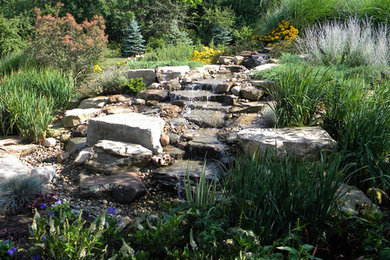 Design ideas for a traditional water fountain landscape in Cleveland.