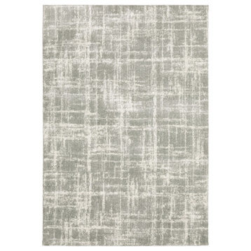 Vivianna Abstract Grey/Ivory Indoor Area Rug, 3'10"x5'5"