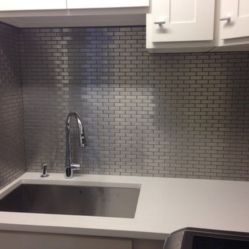 Eden Mosaic Tile Installations: Large Brick Pattern Mosaic Stainless Steel Tile