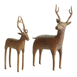 WORLDLY REINDEER STATUETTES - NEW - Home Decor