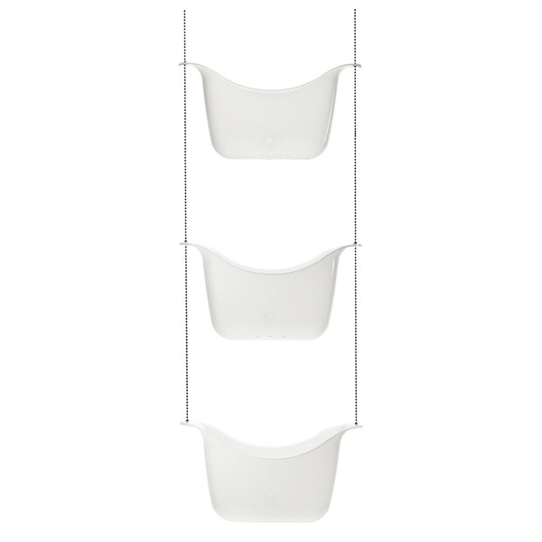 11-1//4 inch x 5-1//4 inch x 36-1//2 inch h Bathroom Storage and Organizer for Bath Supplies and Accessories, White Hanging Shower Caddy