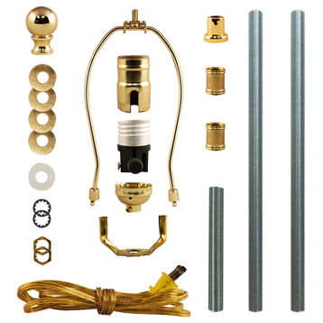 Royal Designs DIY Lamp Making Kit - Make, Refurbish, and Repair, Polished Brass,