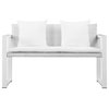 Benzara BM287729 Outdoor Sofa, White Aluminum Frame, Fade Resistant Cushions