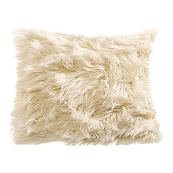 Tomova Jai Designs - Extreme Luxury Collection: Zebra And Faux Fur, 16"x16", All Crisp White (Both Si - Decorative Pillows