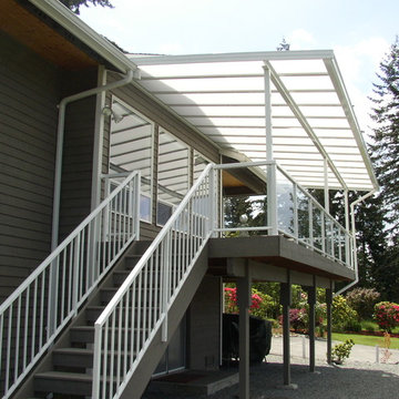 Patio Cover with matching deck rails