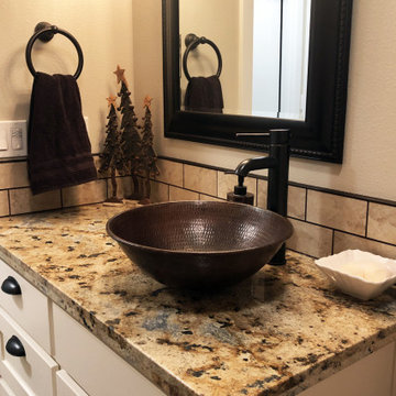 15" Round Wired Rim Vessel Hammered Copper Sink (VR15WDB)