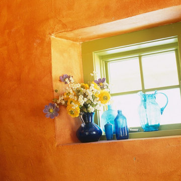 Straw Bale House deep set stucco window opening