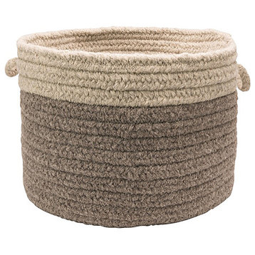 Colonial Mills Chunky Natural Wool Dipped Basket Dark Gray/Light Gray Round