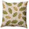 16" x 16" Retro Leaves Decorative Throw Pillow, Olive