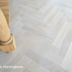 White Oiled Oak Herringbone - Hardwood Flooring