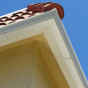 6 inch K-Style Gutters in Cerritos. Home has no Fascia Boards