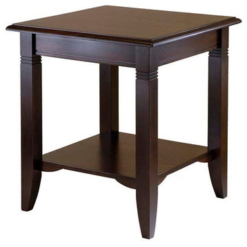 Winsome Nolan Transitional Solid Wood End Table in Cappuccino