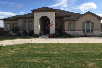 Inspiration for a transitional exterior home remodel in Austin