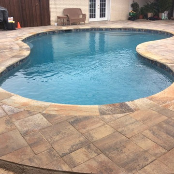 Deck Removal, Flagstone Coping, Waterline Tile, Cement Pavers, Pool Resurface