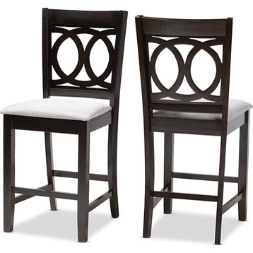 Lenoir Counter Height Pub Chair (Set of 2) - Gray, Espresso