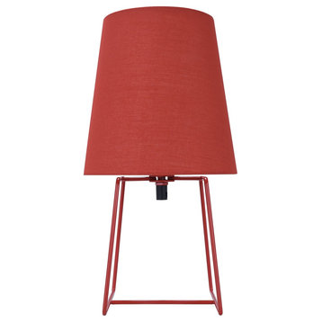 40172-21, 13" Metal Accent Table Lamp, Red Painted