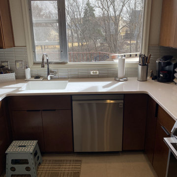 Timeless Midcentury Kitchen Remodel with Warm Cherry Cabinetry