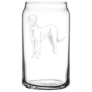 Rajapalayam Dog Themed Etched All Purpose 16oz. Libbey Can Glass