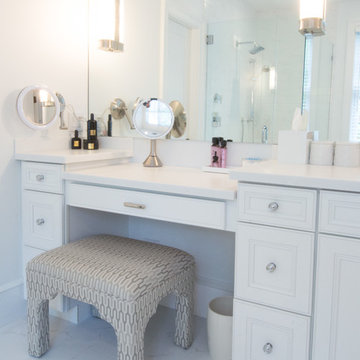 White Vanity in Venero White Corian