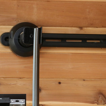 Entertainment room with full-view overhead garage door