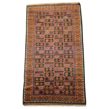 Tribal Afghan Oriental Rug, 4'6"x8'10"