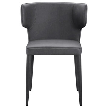Elite Living Melore Wingback Upholstered Dining Side Chair, Dark Gray
