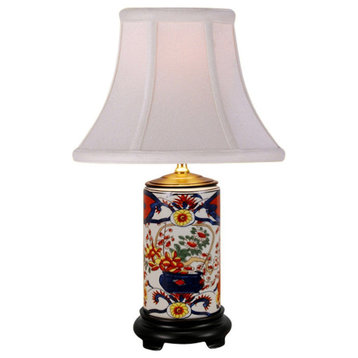 Imari Floral Motif Porcelain Vase Table Lamp 15"