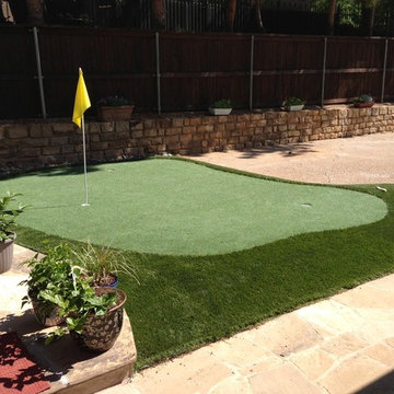 Miniature golf course and outdoor living area