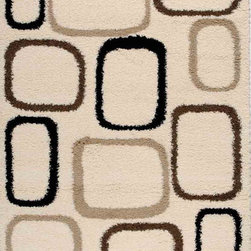 Shaggy Area Rugs with Bent Rectangles - Area Rugs