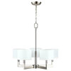 Allegro 5-Light Pendant Chandelier With Fabric Shade, Brushed Nickel
