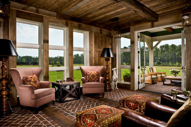 Inspiration for a transitional family room remodel in Charleston