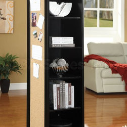 Black Swivel Storage Cabinet with Cork Board - Closet Organizers