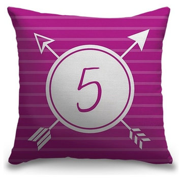 "Number Five - Arrows" Outdoor Pillow 18"x18"