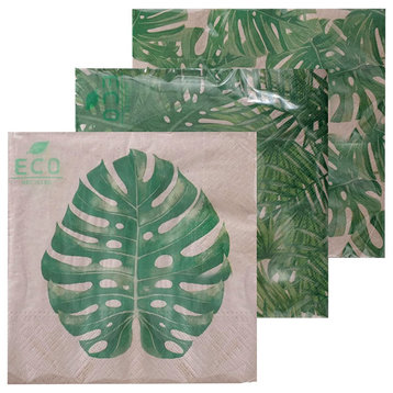 60 Count Tropical Palms and Leaf Napkins