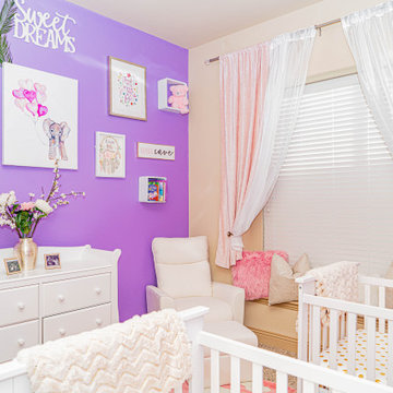 "Twin Girl Nursery Room"