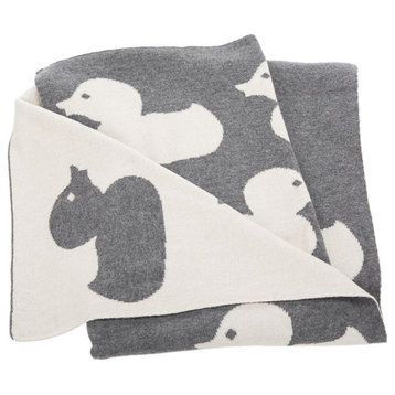 Safavieh Duckie Throw Blanket in Gray and White
