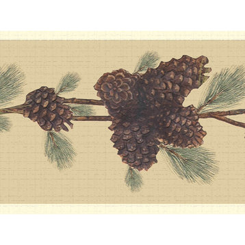Pine Cones Peel and Stick Wallpaper Border 15'x7"