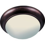 Maxim Lighting - Maxim Lighting 5852FTOI Essentials - Three Light Flush Mount - Maxim Lighting's commitment to both the residential lighting and the home building industries will assure you a product line focused on your lighting needs. With Maxim Lighting you will find quality product that is well designed, well priced and readily available.Shade Included: TRUE Dimable: TRUE Warranty: 1 YearColor Temperature: 2700Rated Life: 2500Lumens: 2016* Number of Bulbs: 3*Wattage: 60W* BulbType: Medium Base* Bulb Included: No