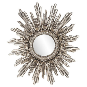 HomeRoots Oval Shaped Antique Silver Leaf Finish Mirror