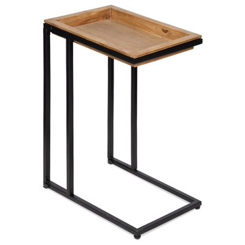 Lockridge Wood and Metal C-Table, Natural 18.5x12x26.75