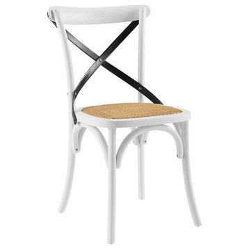 Gear Dining Side Chair, White Black