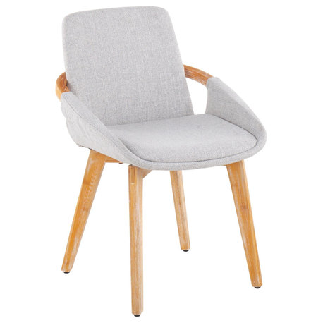 Cosmo Chair, Natural Bamboo, Light Gray Noise Fabric