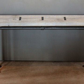 Wood and Pipe Console Table