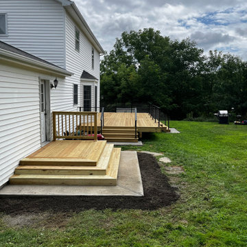 Pressure Treated Wood Deck with Cable Rail System