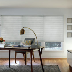 Roman Shades In the Office - Window Treatments