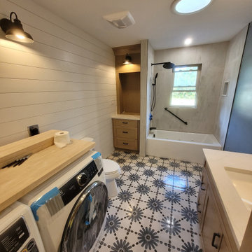 Transitional Contemporary Bathroom Laundry Room Remodel